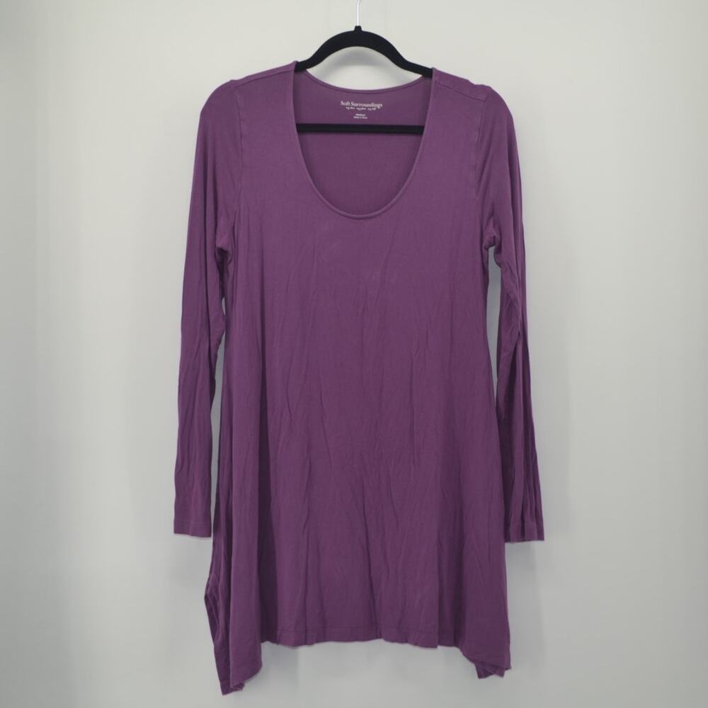 Soft Surrounding Medium Women Dress Tunic Long-Sleeved Purple Knit